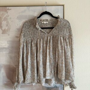 Floral Beige Women's Top